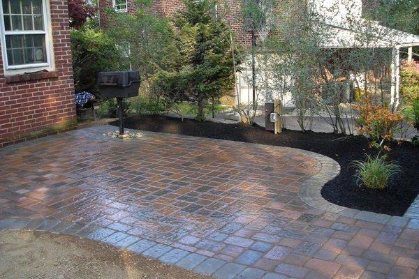 Backyard paver stones