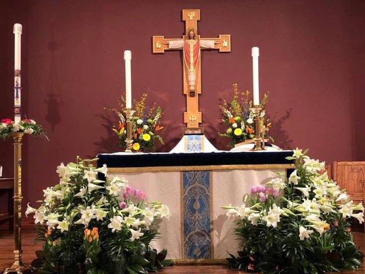 The altar at the Great Vigil of Easter.