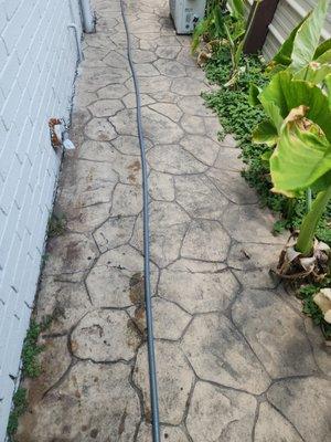 Before power washing my sidewalk