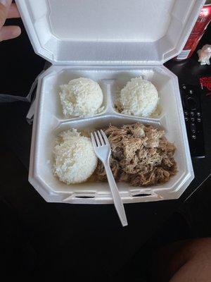 Kailua Pig w/ white rice.