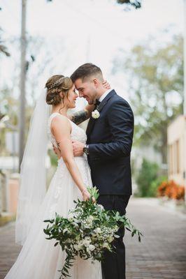 Bride and Groom in St. Augustine streets