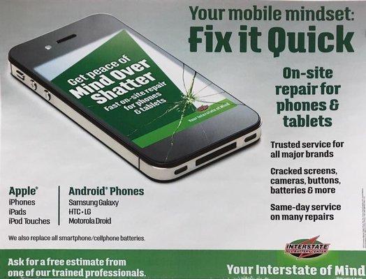 We're excited to announce our launch of mobile repair!  Come check it out.