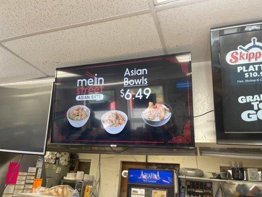 Asian menu