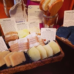 Lovely soaps handmade in Hunterdon county. Hypoallergenic and are scented with essential oils.