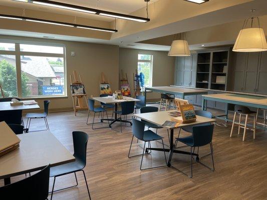 A craft room in a Senior Living Community