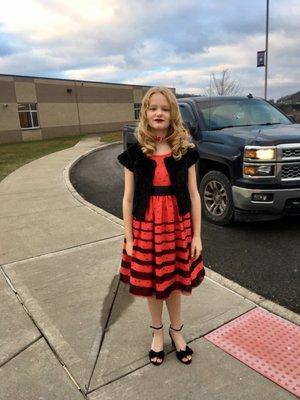 My daughter in her Christmas dress from Cool Kids.