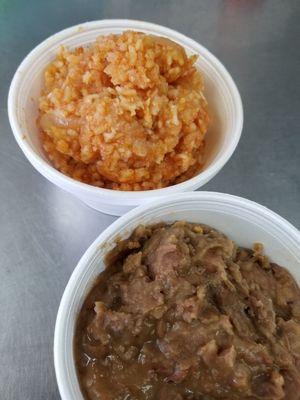 Spanish Rice and Pinto Beans that are vegetarian