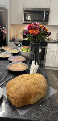 Delicious Italian buffet complete with fresh baked bread!