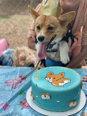 birthday prince Archiekins + his corgi-bootiful bday cake !