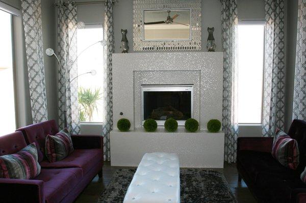 Tile fireplace