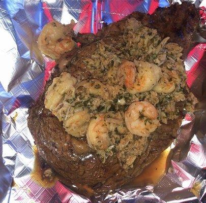 Ribeye w/ Shrimp & Crabmeat Topping