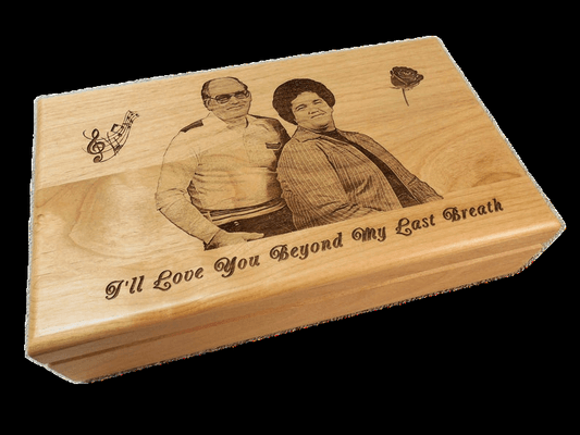 Engraved and personalized keepsake photo