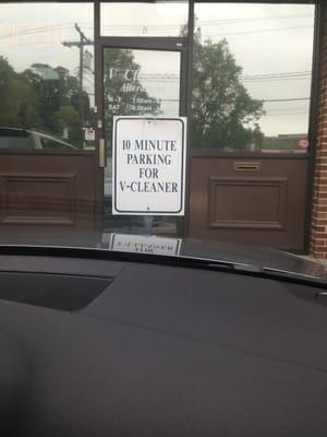 Elite parking for the cleaners!