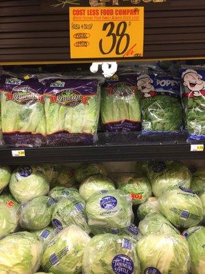 38 cents for a giant head of lettuce.