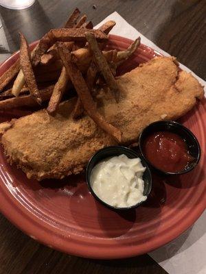 Fried fish dinner and fresh cut fries