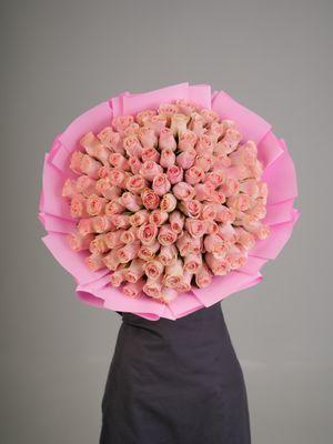 101 long stem pink roses