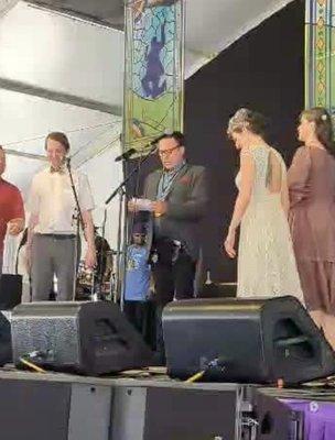 Recently officiated a wedding at JazzFest 2022 in the Gospel Tent. Presenting Mr & Mrs Willliams from Denver, CO.