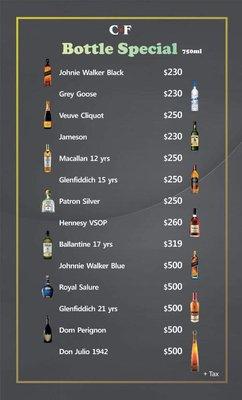 Liquor Menu