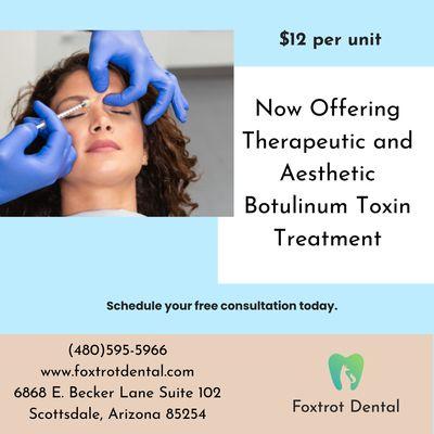 Curious of the effects of neurotoxin on your orofacial pain? Annoyed by those pesky wrinkles? Call today to book your free consultation.