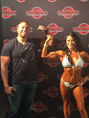 Elizabeth at the San Francisco pro taking first place in the 45+ division and taking the overall in the same division