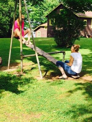 Playing on the teeter-totter