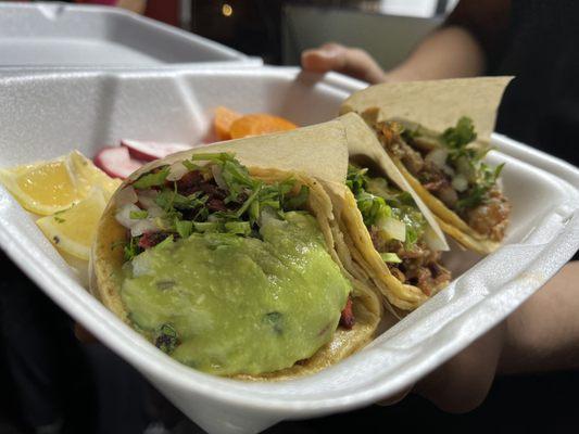 (Left) 1 Asada Taco (Right) 2 Suadero Tacos