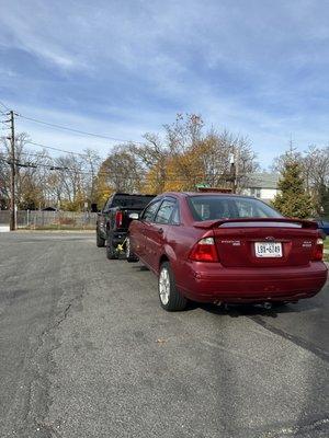 Ford with power steering issues towed