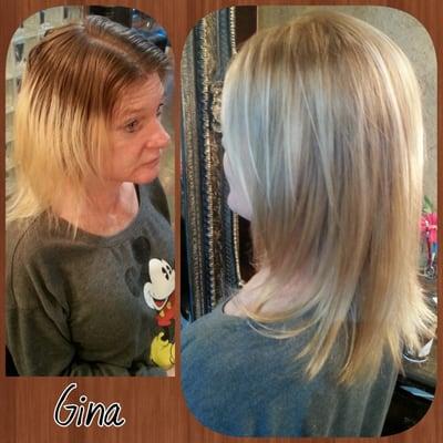 Gina: Corrective color; highlight/lowlight