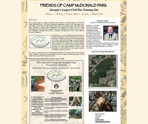 Website Design: Friends of Camp McDonald Park