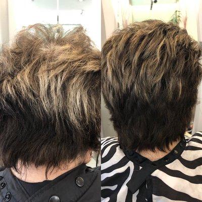 Before and after !!! Base color , wonderful haircut!!!