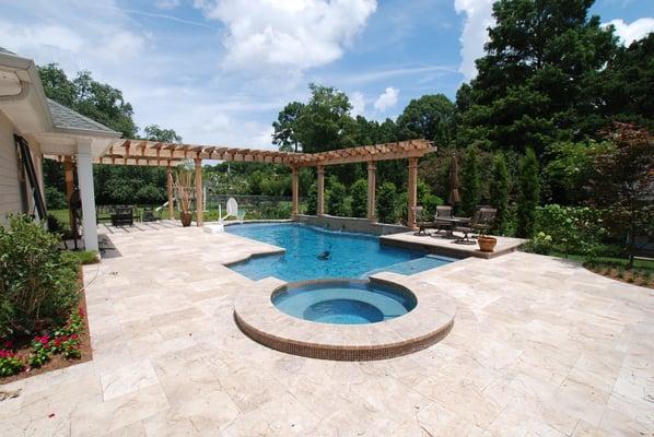 Custom swimming pool designed and built in New Orleans