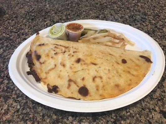 Quesadilla Maiz. Handmade corn tortilla.