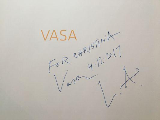 Vasa autographed my copy of his book "VASA."