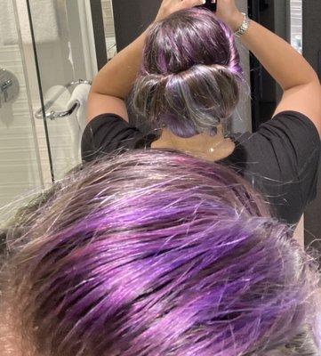 Mermaid hair a month after getting it done!