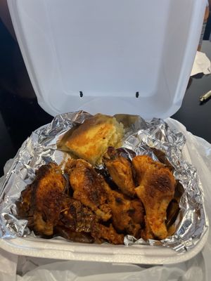 Also baked chicken wings but mild and that cornbread is to die forrrrr!