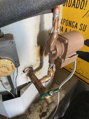 Burned water heater and began leaking hours after he left