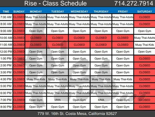 Class Schedule