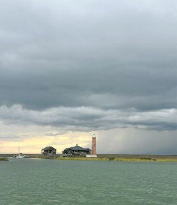 The storm coming towards us as we went by the lighthouse.