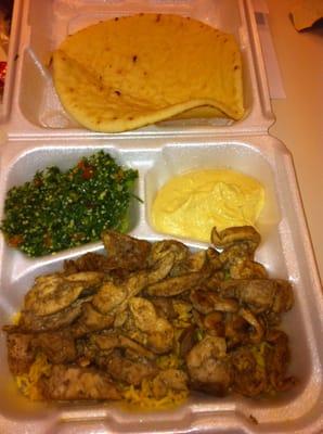 Chicken shawarma plate.