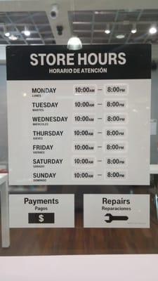 Our hours! We're open 7 days a week :D