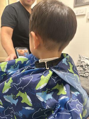 A kid's haircut.