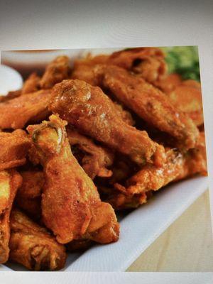 Fried wings or hot wings with special sauce