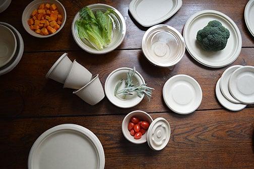 compostable disposable fiber bowls and plates