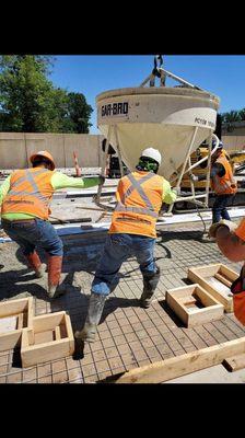 JOK at WMATA6, pouring 1 out of 12 6hundredft Slab of concrete.