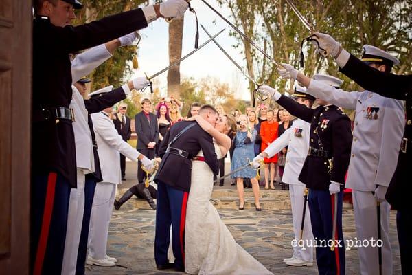 Military Weddings and Traditions make for gorgeous pictures. Makeup for whole bridal party and MOB by HueLaLa