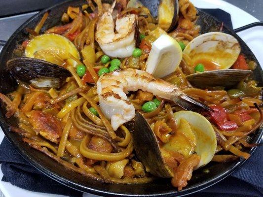 Fideua( pasta paella) just delicious..