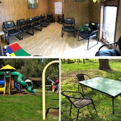 Indoor/Outdoor waiting areas available & the local park is less than a 5 minute walk!