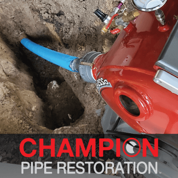 Champion Pipe Restoration lines cast-iron pipes.