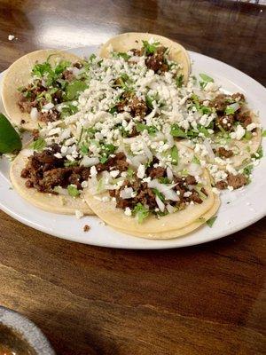 Beef and pork taco special