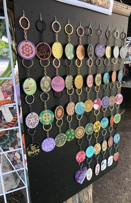 Hand painted keychains (dot art)